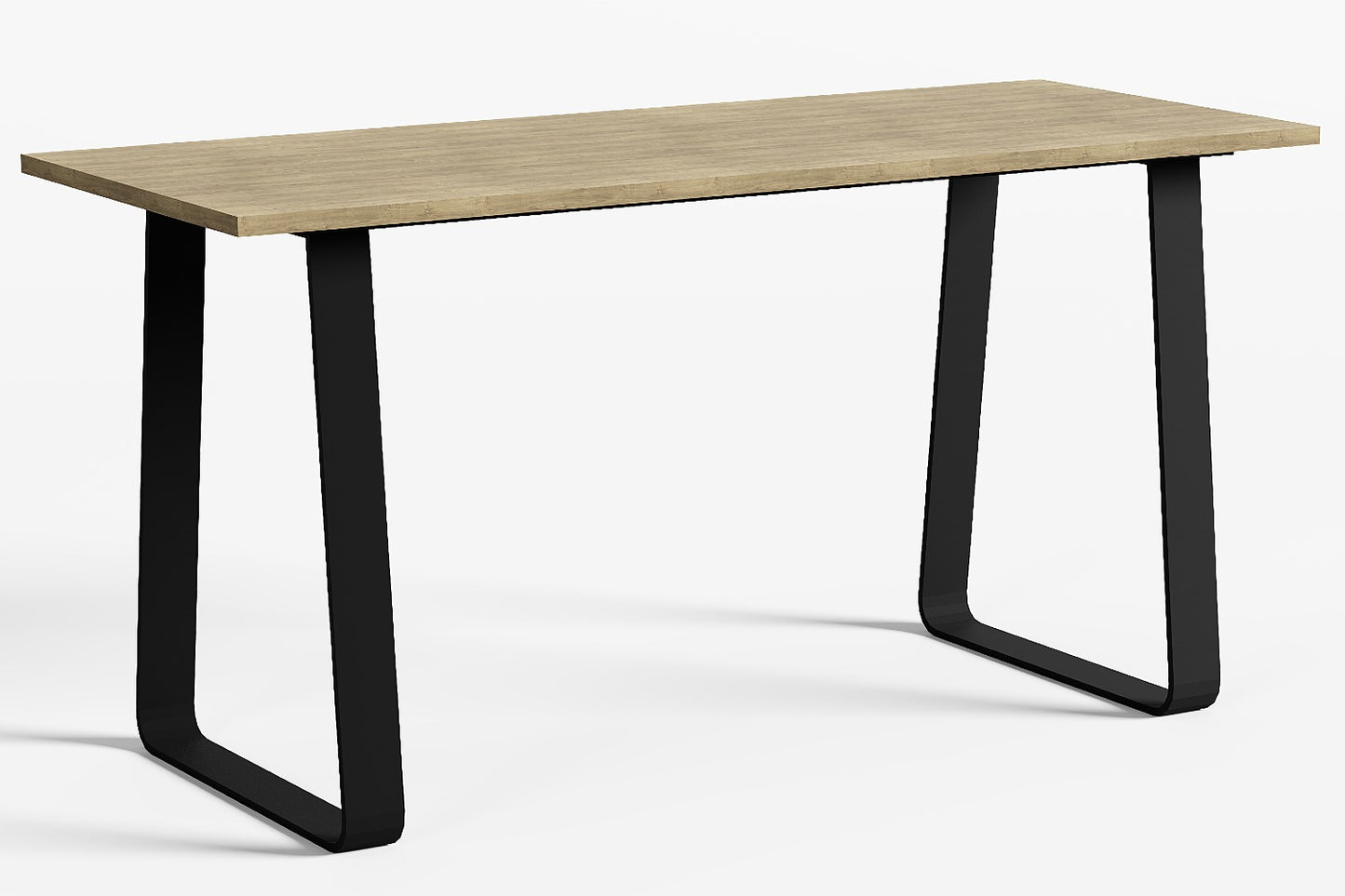 Tuintafel, bartafel voor buiten, met houten blad en zwart stalen gepoedercoat frame.