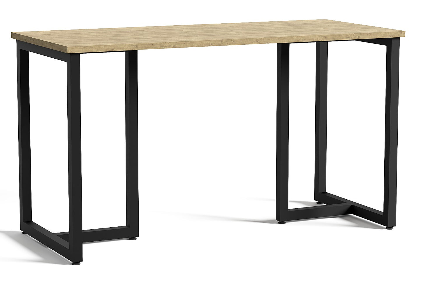 Eettafel-tuin tafel-bartafel voor buiten, zwart stalen frame met houten blad