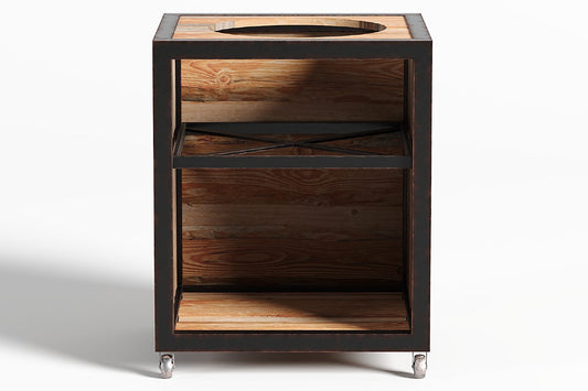 Staal en Gerecycled hout Buitenkeuken single