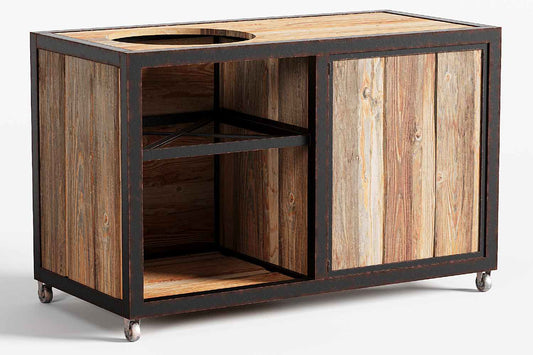 Staal en Gerecycled hout Buitenkeuken double